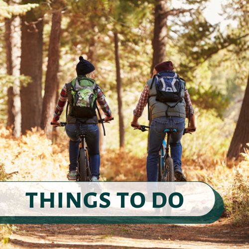 mountain biking couple at big bear lake