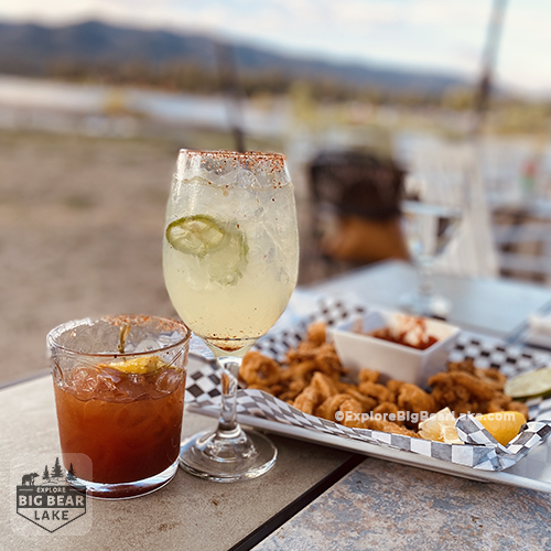 Santana and mavericks lakeside restaurant review_jalapeno margarita and bloody mary drinks_copyright_ExploreBigBearLake_dot_com