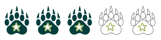 Review star 3 out of 5 on bear paw by ExploreBigBearLake.com