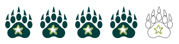 Review star 4 out of 5 on bear paw by ExploreBigBearLake.com